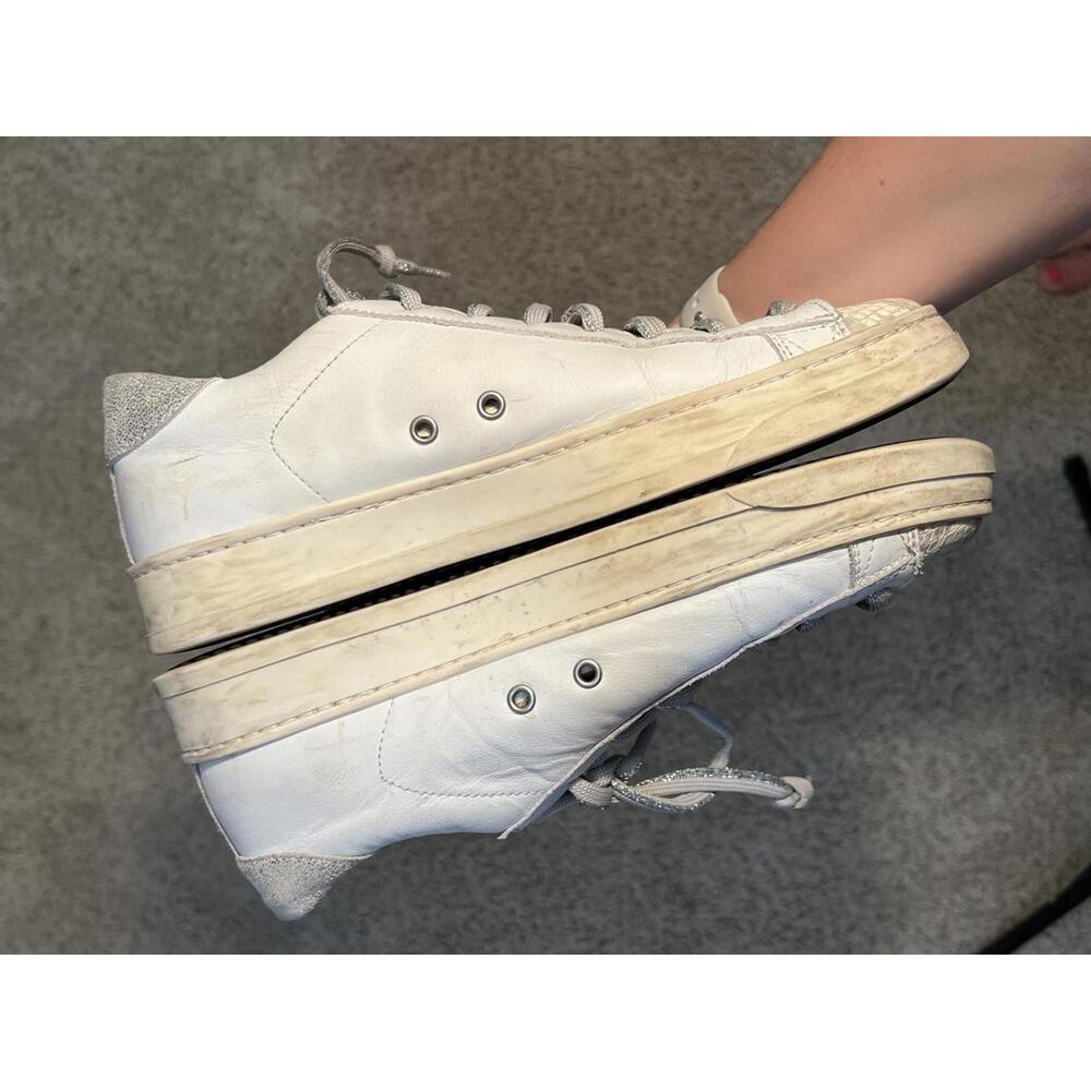 P448 Jack Molly Sneaker White Snake Print Perforated Low Top Lace Up 39 8 8.5 - Picture 8 of 9